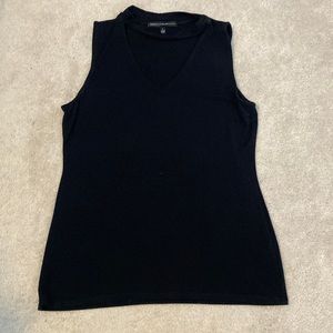 WHBM L v-neck black sleeveless tunic